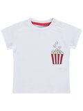Civil Baby Patlamış Mısır Baskılı 6-18 Ay Tişört - Beyaz