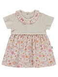 Civil Baby Çiçek Yaprak Empirme 6-18 Ay Tulum - Bej
