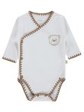 Civil Baby Oturan Tatlı Ayı Baskılı 1-9 Ay Çıtçıtlı Badi - Ekru