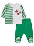 Nova Baby Karpuz Kokulu Önden Açık 1-6 Ay Pijama Takımı - Ekru