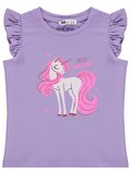 Civil Girls Unicorn Baskılı 2-5 Yaş Tişört - Lila