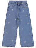 Civil Girls Çiçek Nakışlı 10-13 Yaş Pantolon Kot - Mavi