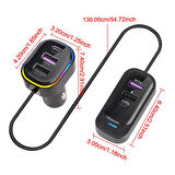 FR-424 36W PD Hızlı Şarj Destekli Çoklu USB & Type-C Çıkışlı Araç Şarj Cihazı - RGB Aydınlatmalı