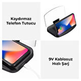 FR-425 Qi Kablosuz Şarjlı HUD Telefon Tutucu Navigasyon Araç Ekranı Yansıtmalı ve Şarj Standı