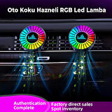 RGB Sese Duyarlı Şarjlı Disko Led Oto Koku Hazneli - USB Güçlü LED Ortam Müzik Ritim Aydınlatması