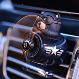 Pervaneli Siyah Klima Süsü Oto Koku Klipsi Sallanan Başlı Pilot Siyah Ayı Araba Hava Ferahlatıcı Maskot