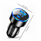 Siyah Araç İçi USB 3.0 Type C 20W Soketli Çakmaklık Güç Adaptörü Tüm Cihazlar 12V-24V