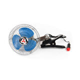 Araç Içi Vantilatör Oto Pervane 6" 12 Volt Uyumlu Mandallı Çakmaklık Girişli