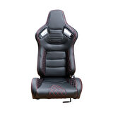Recaro Model Deri Oto Yarış Koltuğu Siyah Spor Koltuk Takımı 2'li Set JBR1053