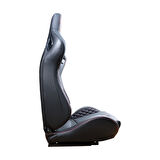 Recaro Model Deri Oto Yarış Koltuğu Siyah Spor Koltuk Takımı 2'li Set JBR1053