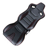 Recaro Model Deri Oto Yarış Koltuğu Siyah Spor Koltuk Takımı 2'li Set JBR1053