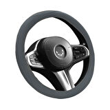 Mega Oto Market Geçmeli Direksiyon Kılıfı Seti Suni Deri Normal Damarlı Gri Renk 40 cm 15" Çap Direksiyon Kaplaması