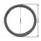 Mega Oto Market Geçmeli Direksiyon Kılıfı Seti Suni Deri Normal Damarlı Gri Renk 40 cm 15" Çap Direksiyon Kaplaması