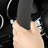 Mega Oto Market Geçmeli Direksiyon Kılıfı Seti Suni Deri Normal Damarlı Gri Renk 40 cm 15" Çap Direksiyon Kaplaması