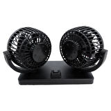 Araç İçi Torpido Üstü 2li Vantilatör Oto Pervane 5 inç 12 Volt ile Uyumlu Çakmaklık Girişli