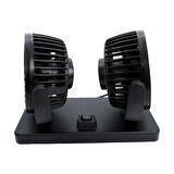 Araç İçi Torpido Üstü 2li Vantilatör Oto Pervane 5 inç 12 Volt ile Uyumlu Çakmaklık Girişli