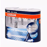 Osram H1 Night Breaker 12V 55W Ampul Ultra Parlak Beyaz Işık, Maksimum Görüş Gücü- 2 Adet 