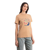 Cat Regular Açık Kahve T-Shirt