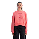 Strong Crop Oversize Pembe Sweatshirt