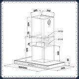 Kügerr F10S - 60 cm İnox Duvar Tipi Davlumbaz