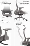 Lizbon Ergonomik Çalışma Koltuğu - Gri