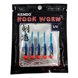 Kendo Hook Worm CY091 Jighead+Lrf Silikonu 1.5gr+4.5cm Head Orange/Blue