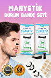 60 Adet Premium Mıknatıslı Burun Bandı, Horlama Önleyici Burun Aparatı