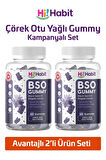 Hi Habit Çörek Otu Yağı İçeren Vegan Gummy 2'li Set – Soğuk Sıkım D3 ve Çinko Takviyeli (2 x 60 Adet)
