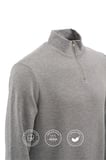 elemge Pamuklu Erkek Sweatshirt Gri Soft Touch Relax Fit Yarım Fermuarlı Dik Yaka 3 Iplik Nefes Alan