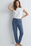 elemge %100 Pamuk Compact Penye Süprem Kadın Pijama Altı Cepli Regular Fit Manşet Paça Esnek Terletmez İndg