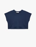 Slim Fit Bisiklet Yaka Kolsuz Basic Tişört