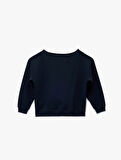 Nakışlı Şardonlu Kanguru Cepli Kayık Yaka Oversize Sweatshirt