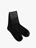 Pamuklu Taşlı Soket Çorap