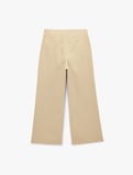 Straight Fit Cepli Düz Bol Paça Keten Pantolon
