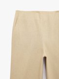 Straight Fit Cepli Düz Bol Paça Keten Pantolon