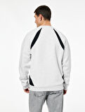 Regular Fit Uzun Kollu Bisiklet Yaka Baskılı Sweatshirt