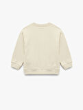 Pamuklu Uzun Kollu Bisiklet Yaka Baskılı Sweatshirt