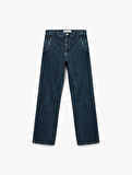 Normal Bel Uzun Paça Straight Fit Jean Pantolon - Straight Fit Jean