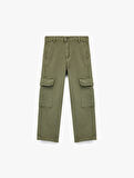Cep Detaylı Loose Fit Pamuklu Kargo Pantolon
