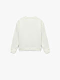 Atatürk Baskılı Uzun Kollu Bisiklet Yaka Pullu Payetli Sweatshirt