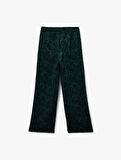 Koton X Melis Ağazat - Straight Fit Cepli Floral Desenli Pantolon