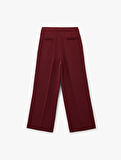 Kemer Detaylı Bilek Boy Geniş Paça Krep Palazzo Pantolon
