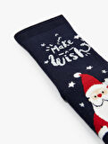 Yılbaşı Baskılı Pamuklu Havlu Soket Çorap