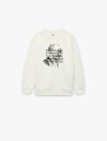 Pamuklu Atatürk Baskılı Bisiklet Yaka Uzun Kollu Sweatshirt