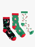 Yılbaşı Temalı 3'lü Çorap Seti