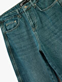 Oversize Cepli Pamuklu Normal Bel Bol Baggy Jean Pantolon