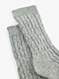 Koyun Yünü Karışımlı Dokulu Kalın Soket Çorap