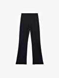 Slim Fit Nervür Detaylı Geniş İspanyol Paça Pantolon