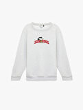 Uzun Kollu Bisiklet Yaka Lisanslı Snoopy Baskılı Sweatshirt