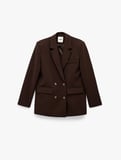 Uzun Kollu Düğmeli Oversize Blazer Ceket